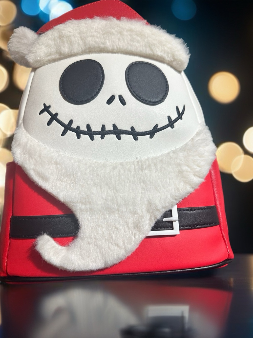 Holiday Jack Skeleton Santa Backpack - Red White Black
